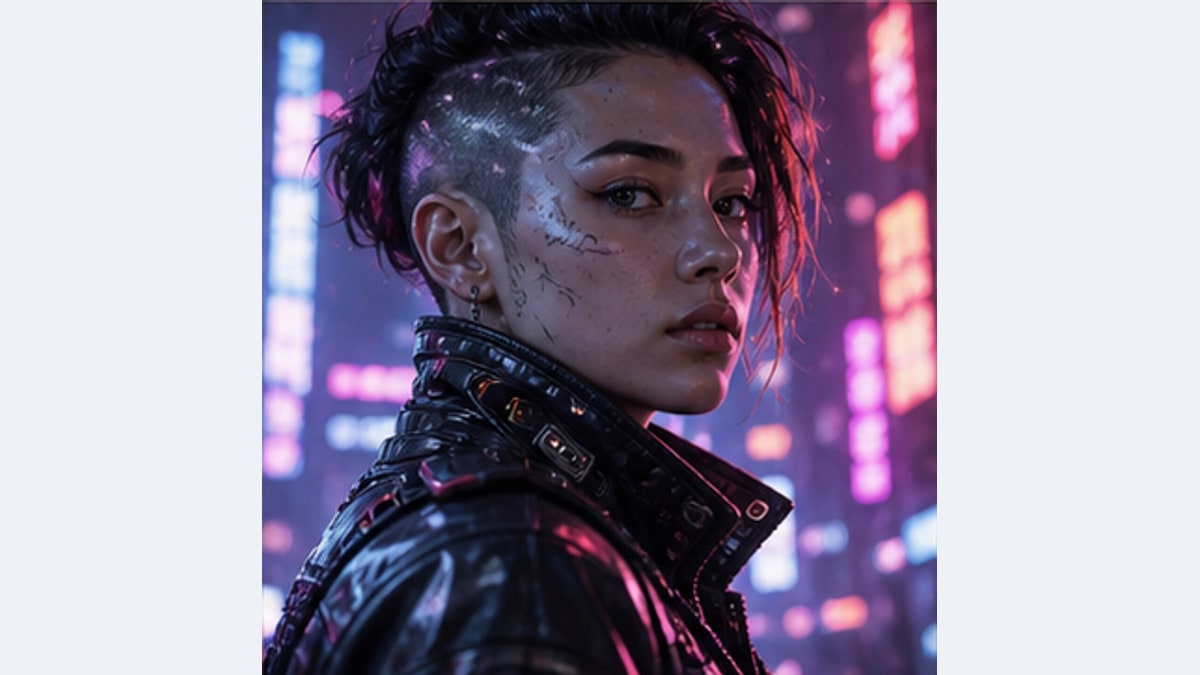 Cyberpunkportret — Voorbeeldresultaat