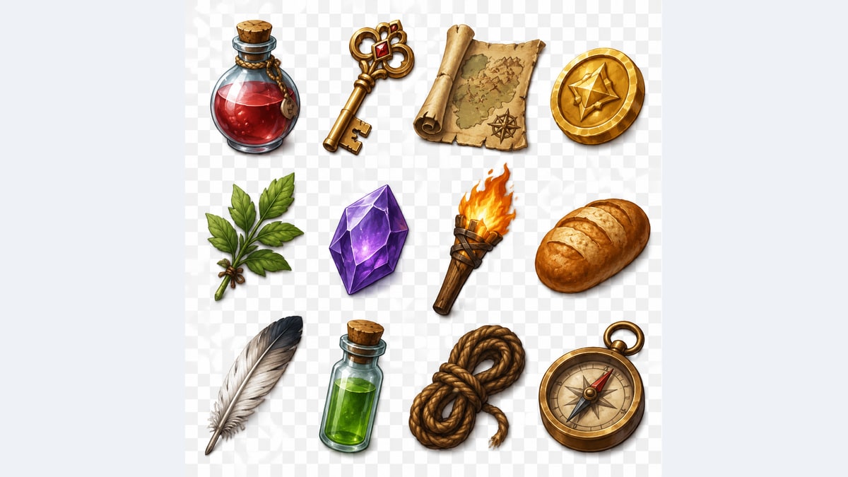 Inventarisiconen voor games — Voorbeeldresultaat