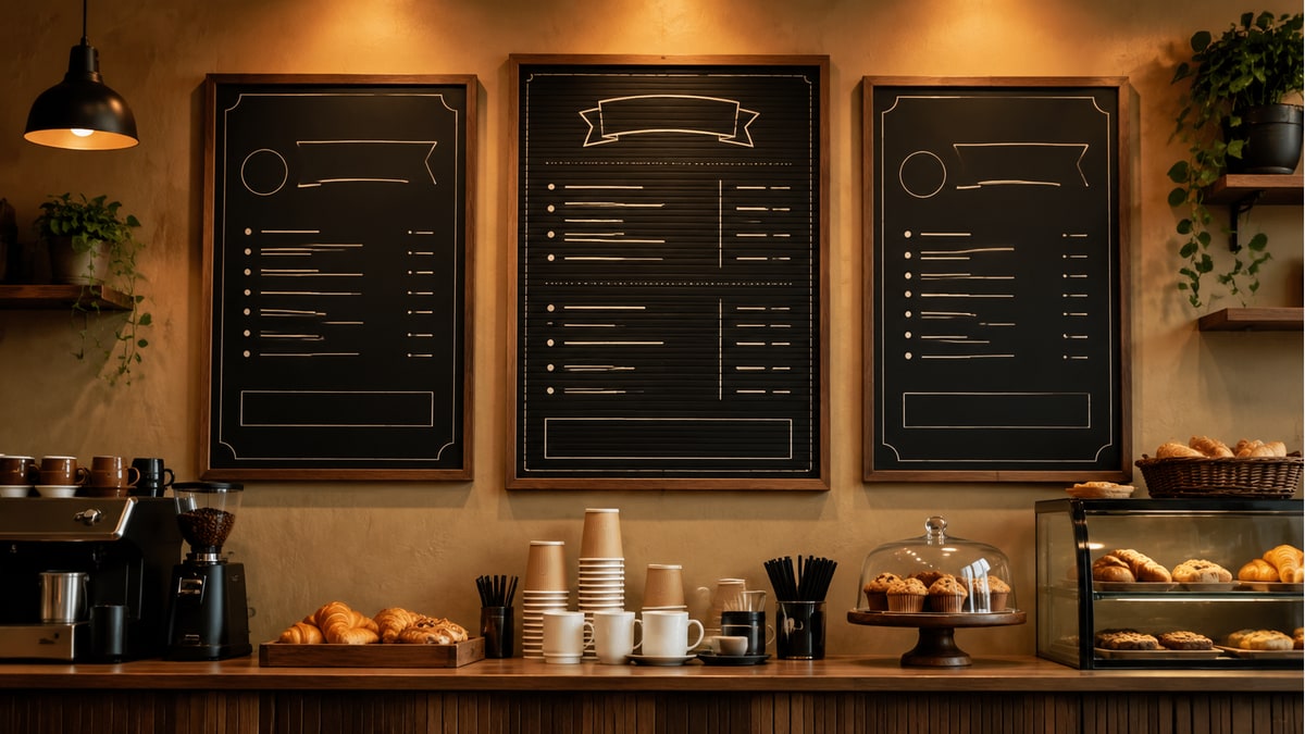 Concept voor een menubord — Voorbeeldresultaat