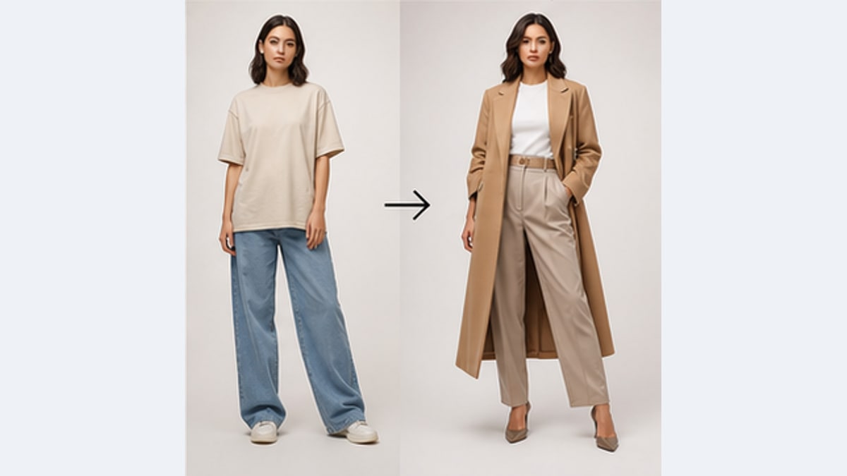 Kleding voor en na — Voorbeeldresultaat