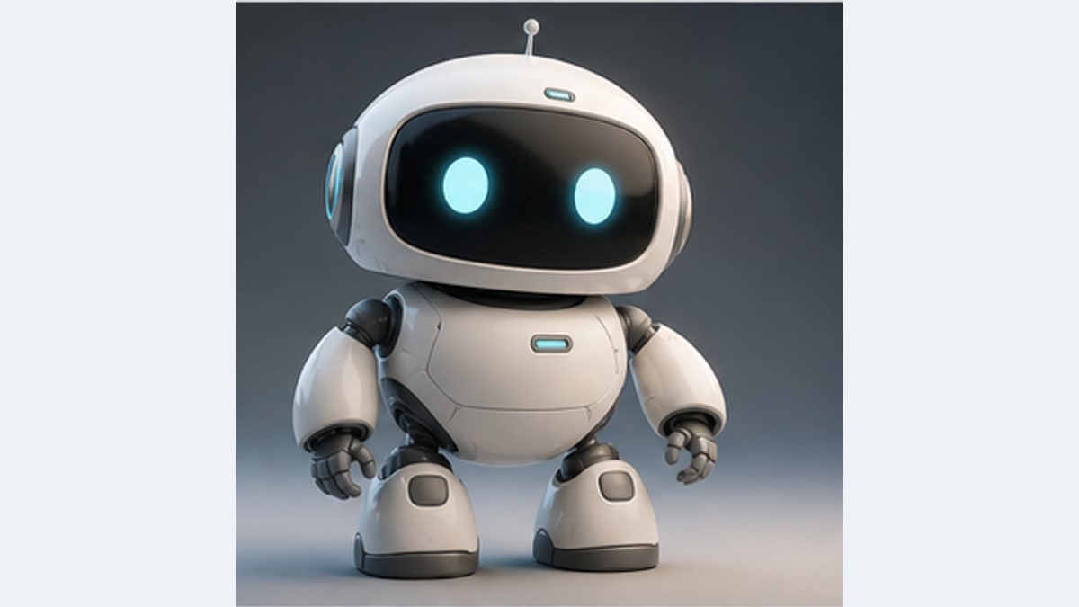 Schattige robotmascotte — Voorbeeldresultaat