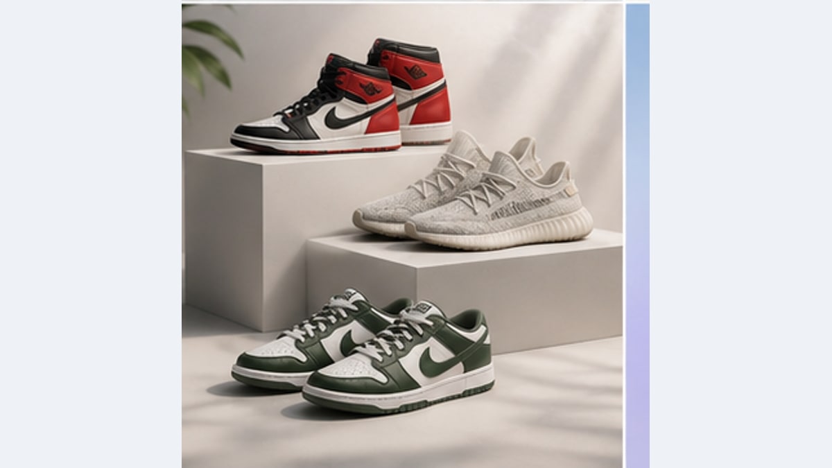 Sneakerfoto voor een catalogus — Voorbeeldresultaat