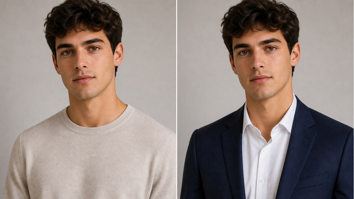 Zakelijke blazer passen — Voorbeeldresultaat